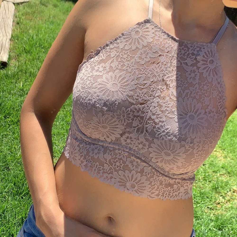 PINK Victoria Secret - High Neck Halter Lace Bra